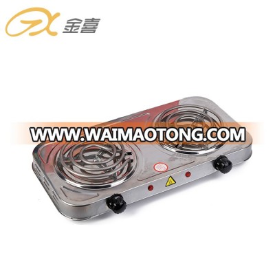 JX-6245BS Aluminum Portable Double Electric Solid Hot Plate, Multi-function Household Electric Cooker Hot Plate